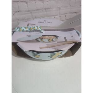 New CROFTON Farmhouse Cast Iron Braiser Lemon Print & Matching Spatula